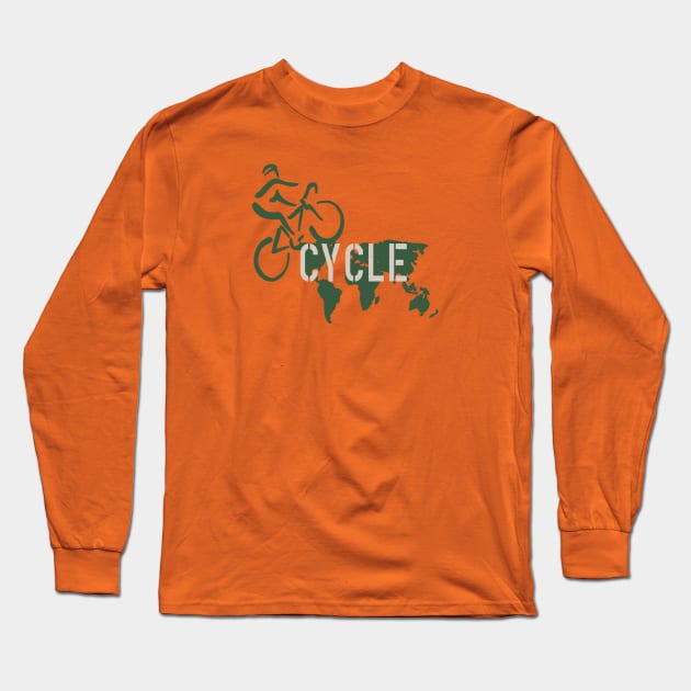 Cycle the world Long Sleeve T-Shirt by Atomic Chile 